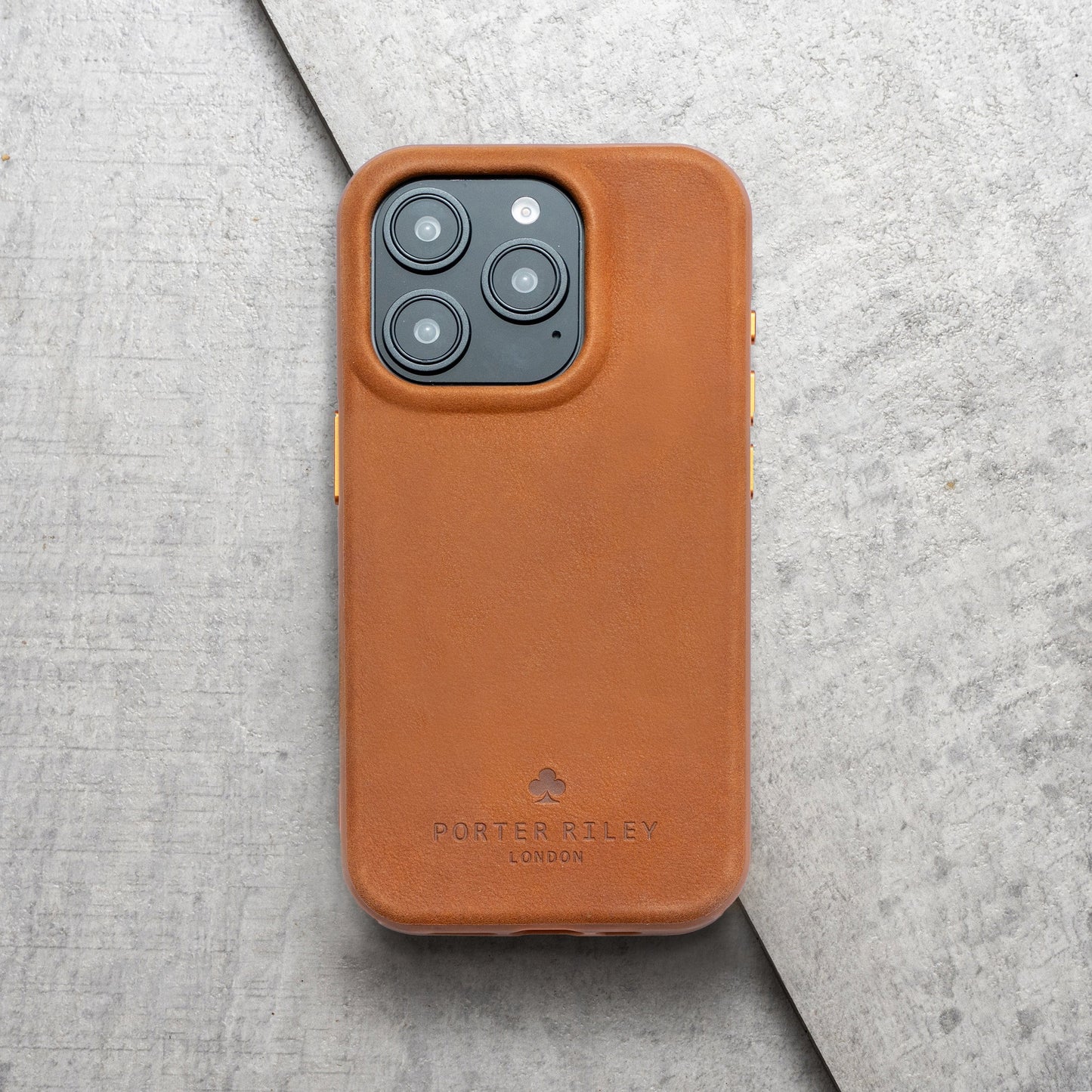 PORTER RILEY - Leather Case for iPhone 16 Pro. Premium Genuine Leather Slim Back/Bumper/Shell/Shockproof Case