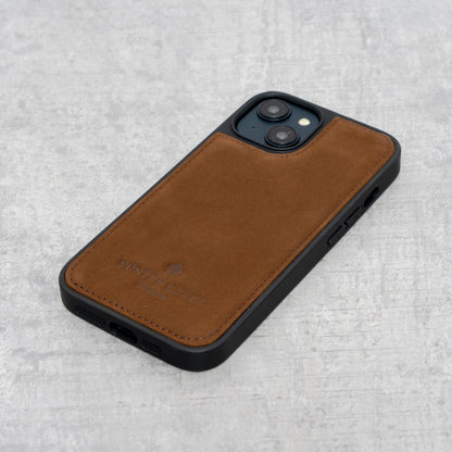 PORTER RILEY - Leather Case for iPhone 16 Pro. Premium Genuine Leather Slim Back/Bumper/Shell/Shockproof Case